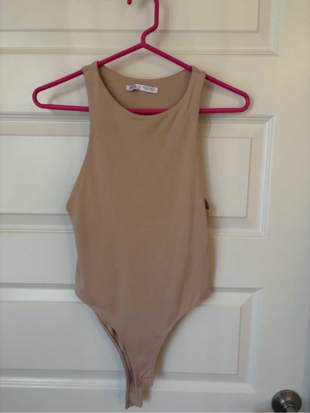 Zara Beige Sleeveless One-Piece Bodysuit